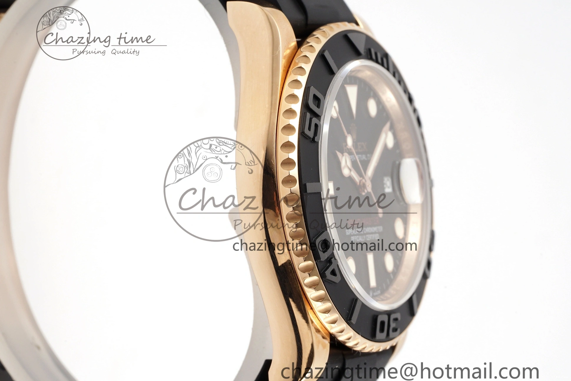 MiroTime 0213 RelaxedFit Yacht-Master 126655 RG APSF Best Edition Black Dial on Black Rubber Strap A 1949